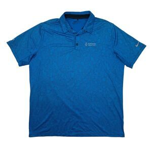 Nike Golf Polo Shirt Mens XL Extra Large Blue Standard Fit Mobility Micro Geo